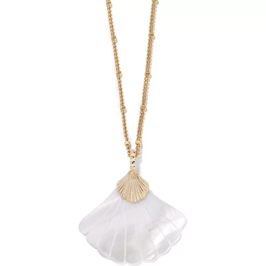 Necklaces>Brighton Sunset Cove Mother Of Pearl Shell Necklace Gold-Pearl