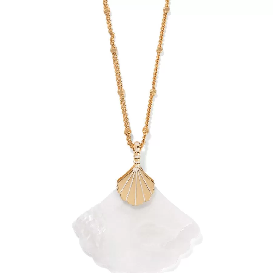 Necklaces>Brighton Sunset Cove Mother Of Pearl Shell Necklace Gold-Pearl