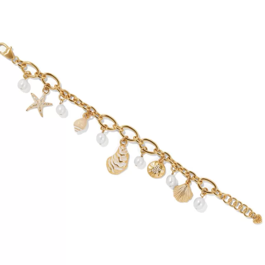 Bracelets>Brighton Sunset Cove Pearl Charm Bracelet Gold-Pearl