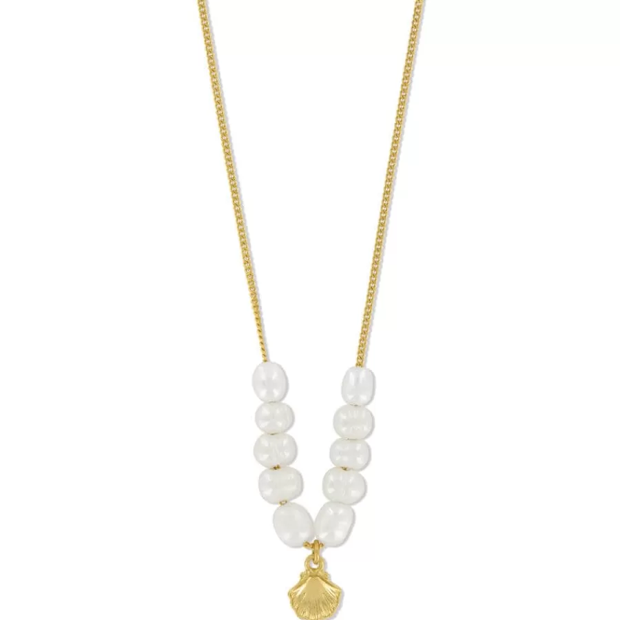 Necklaces>Brighton Sunset Cove Pearl Necklace Gold-Pearl