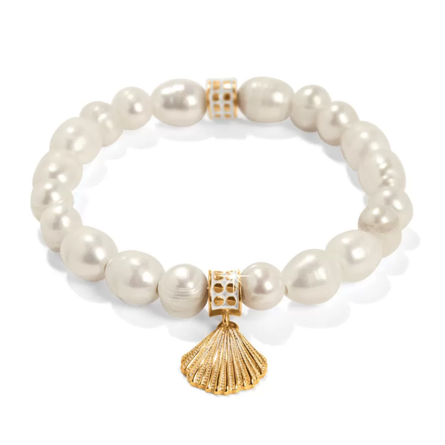 Bracelets>Brighton Sunset Cove Pearl Stretch Bracelet Gold-Pearl