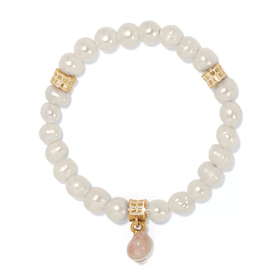 Bracelets>Brighton Sunset Cove Poli Pearl Stretch Bracelet Gold-Pearl