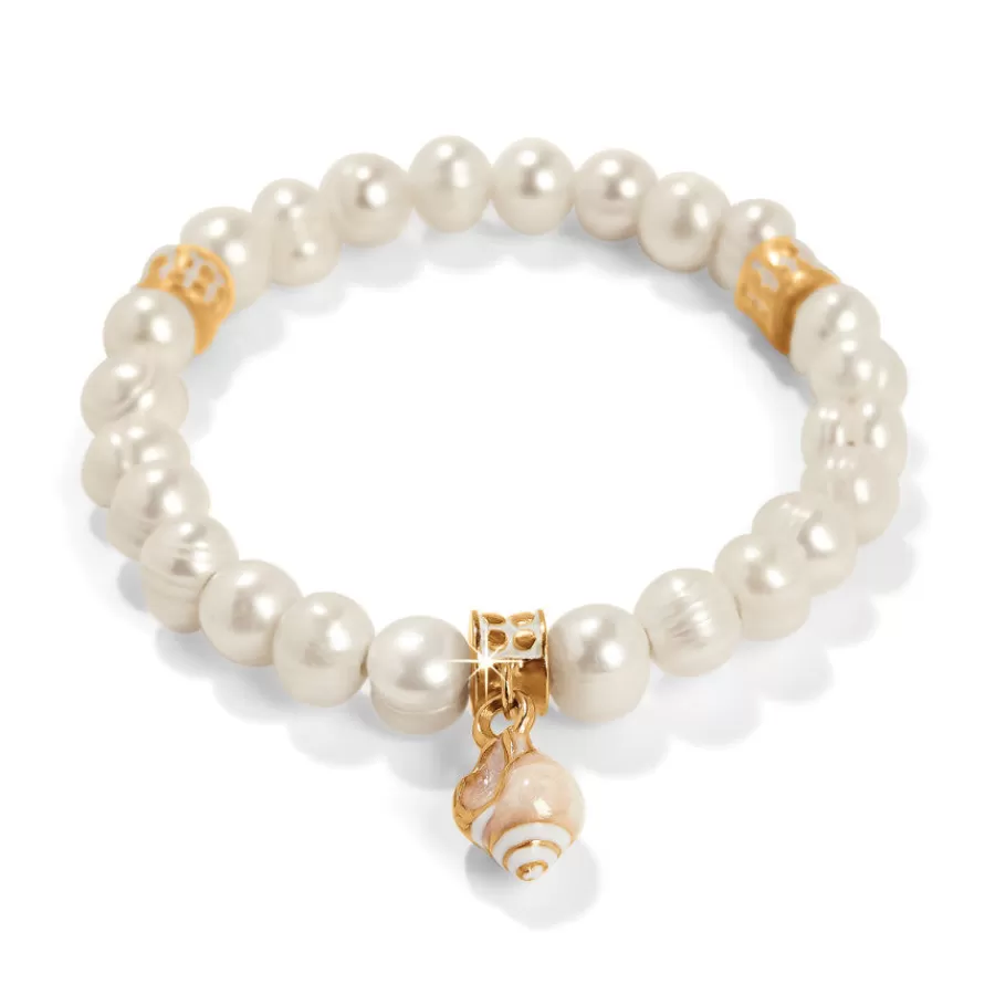 Bracelets>Brighton Sunset Cove Poli Pearl Stretch Bracelet Gold-Pearl