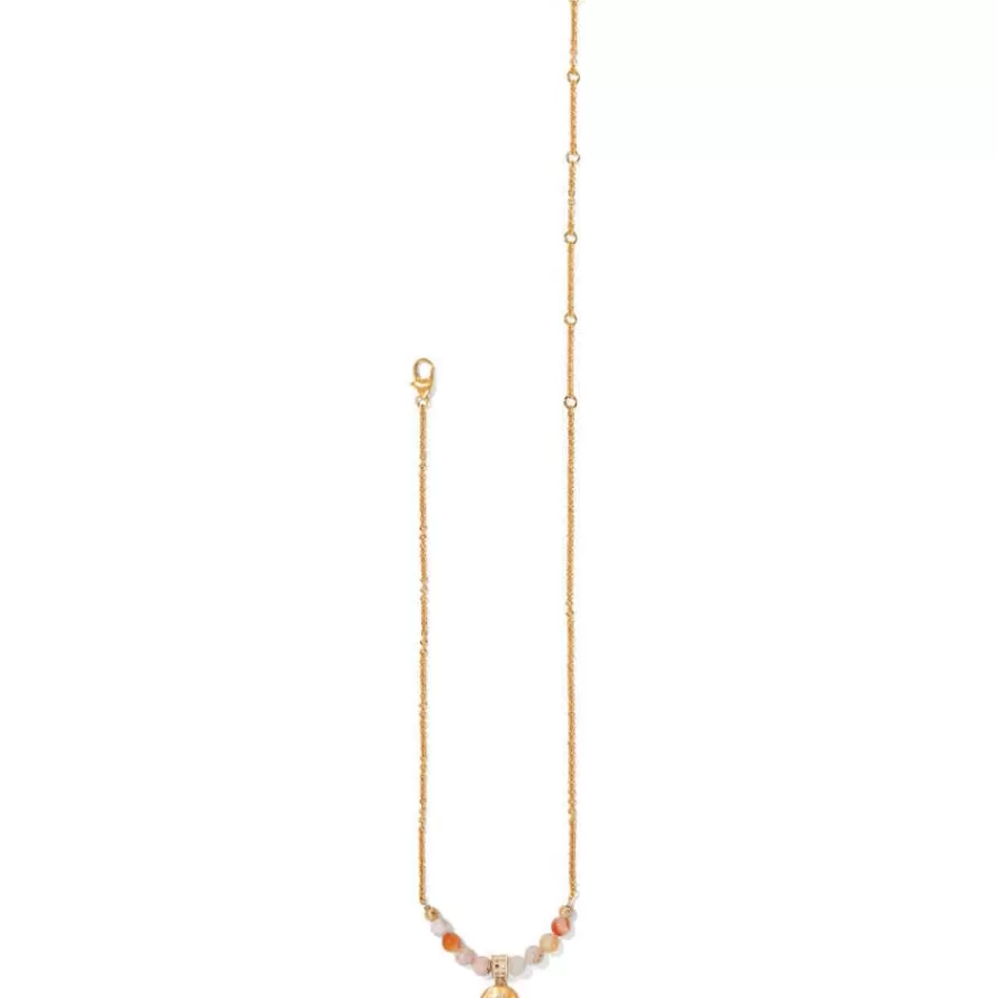 Necklaces>Brighton Sunset Cove Short Necklace Gold-Pink