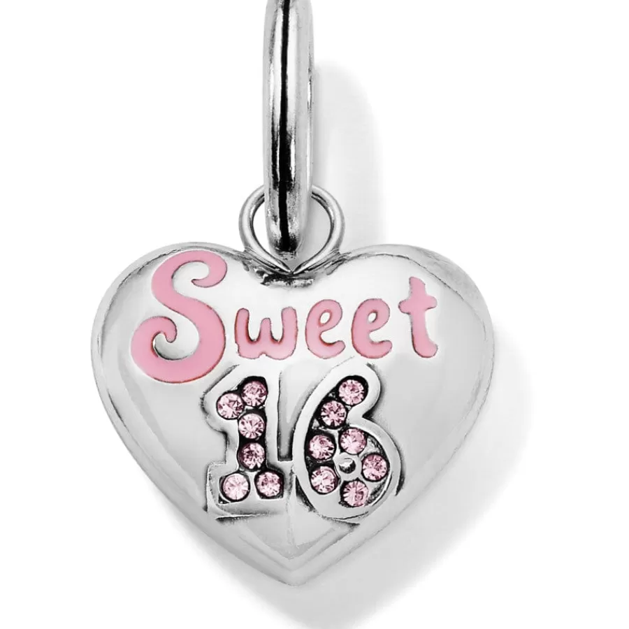 Charms>Brighton Sweet 16 Charm Silver-Pink