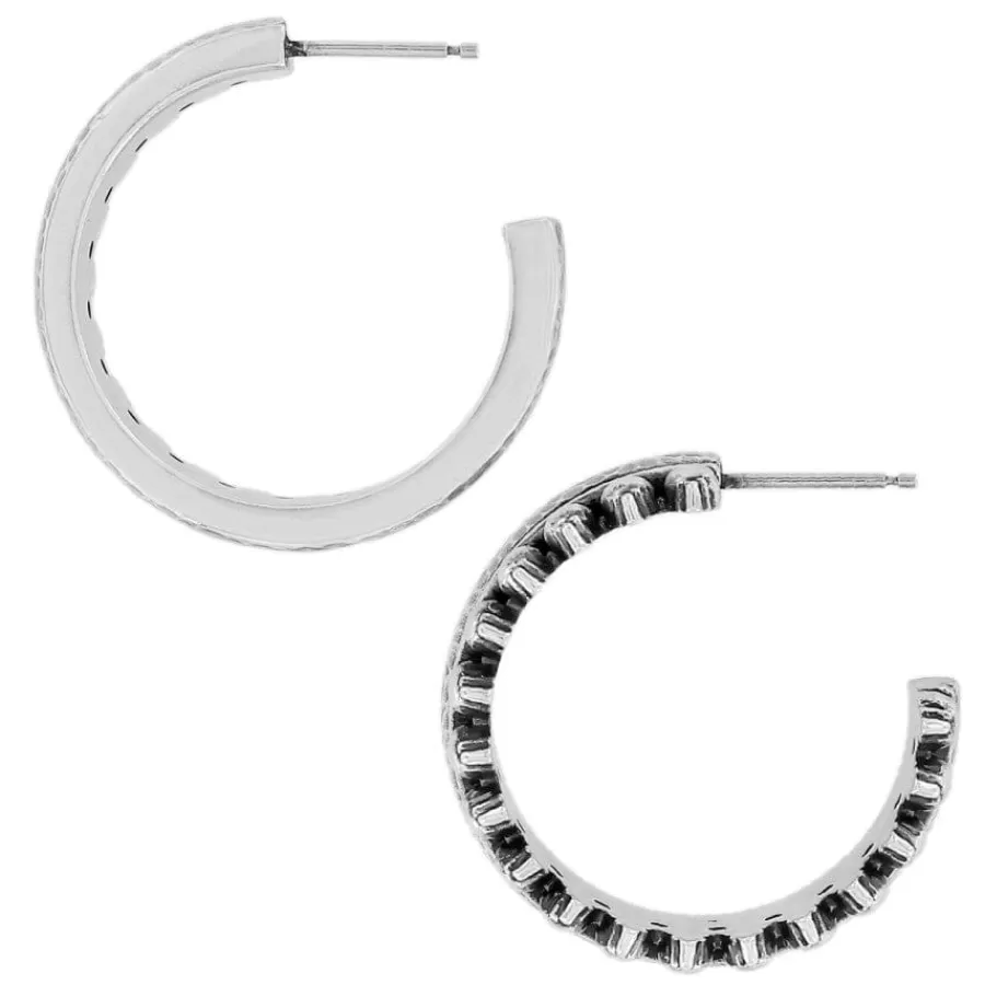 Earrings>Brighton Telluride Sunburst Hoop Earrings Silver