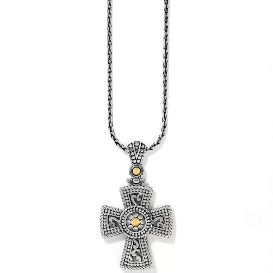 Necklaces>Brighton Temple Cross Necklace Silver-Gold