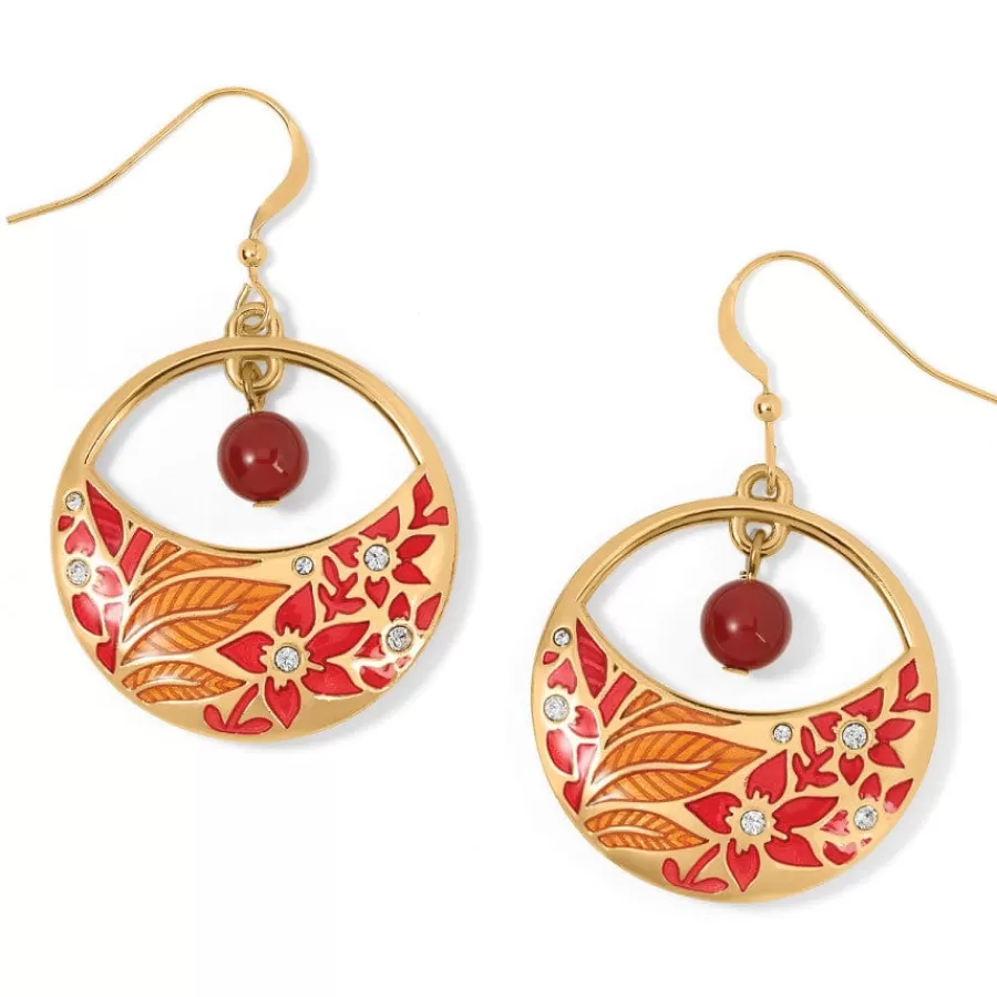 Earrings>Brighton Terra Gold French Wire Earrings Gold-Red