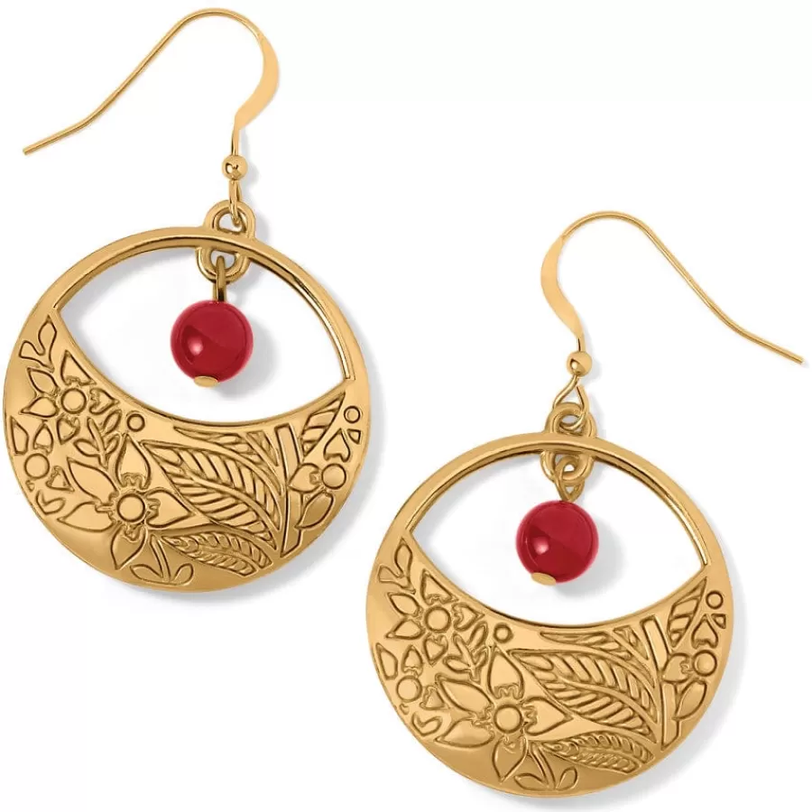 Earrings>Brighton Terra Gold French Wire Earrings Gold-Red