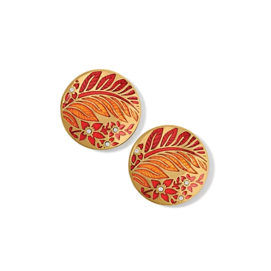 Earrings>Brighton Terra Gold Post Earrings Gold-Red