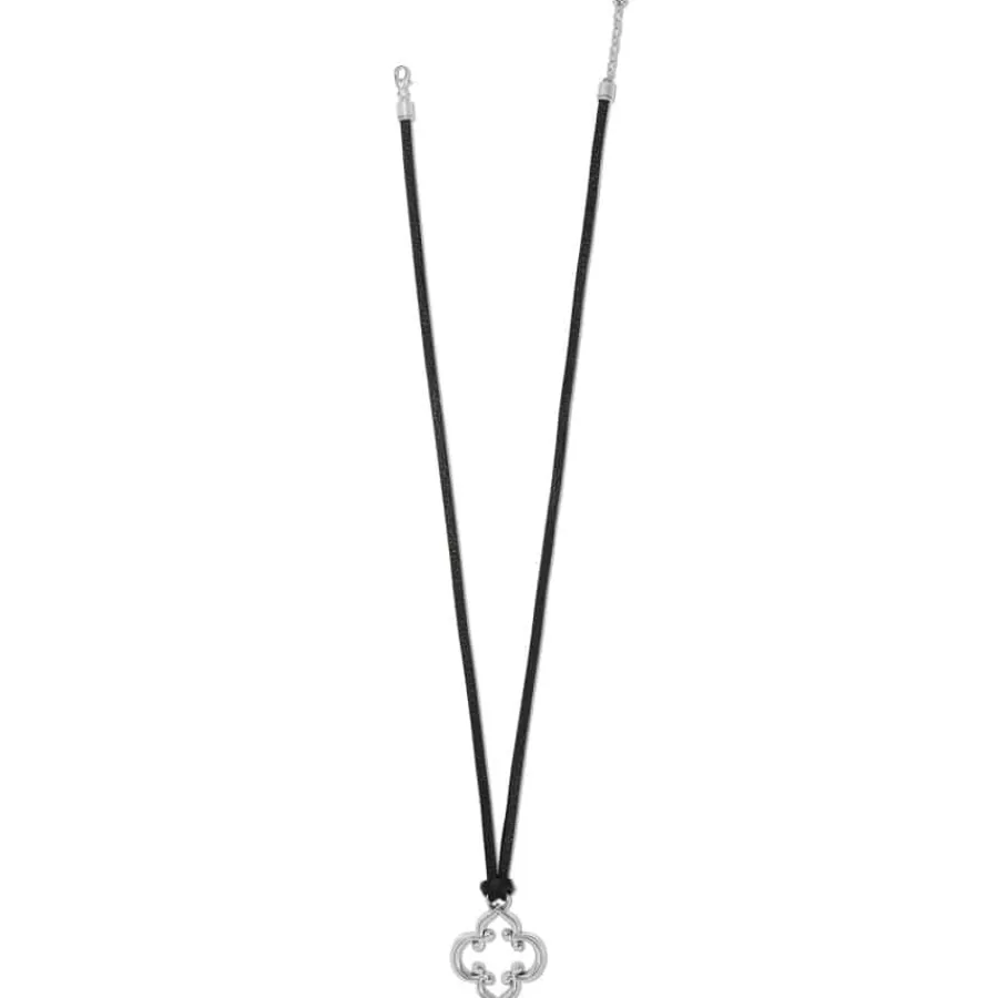 Necklaces>Brighton Toledo Leather Necklace Silver-Black