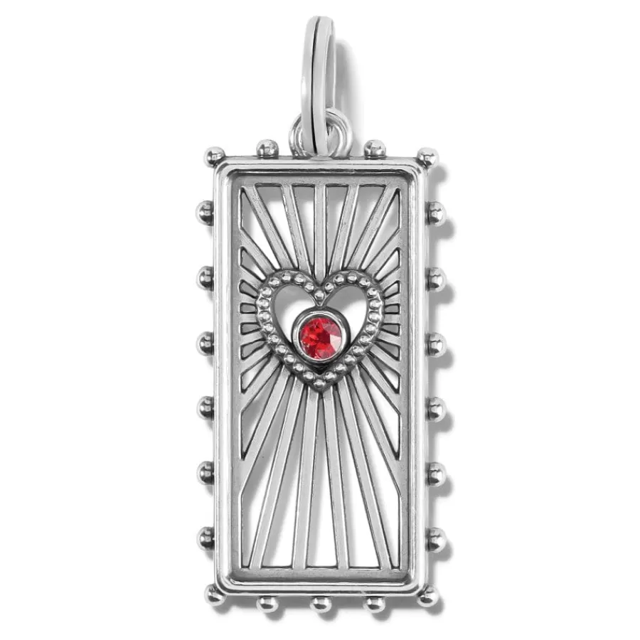 Charms>Brighton Treasured Heart Beams Amulet Silver-LightSiam