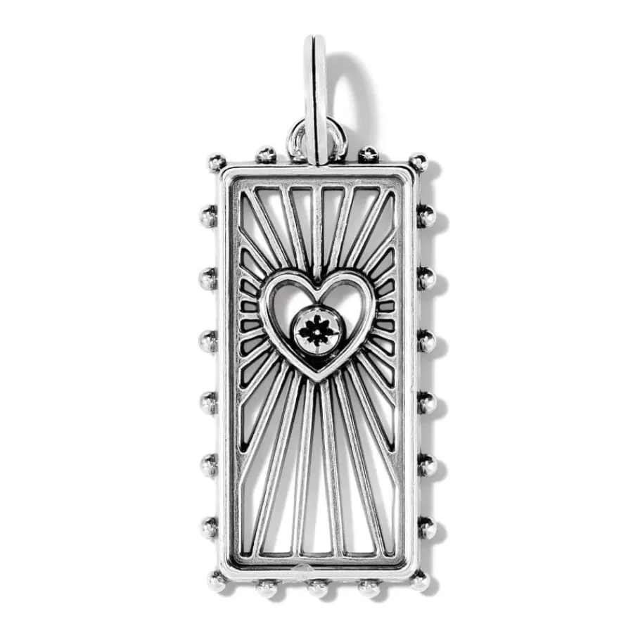 Charms>Brighton Treasured Heart Beams Amulet Silver-LightSiam