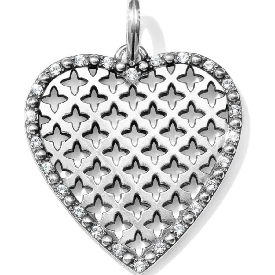 Charms>Brighton Trellis Heart Amulet Silver