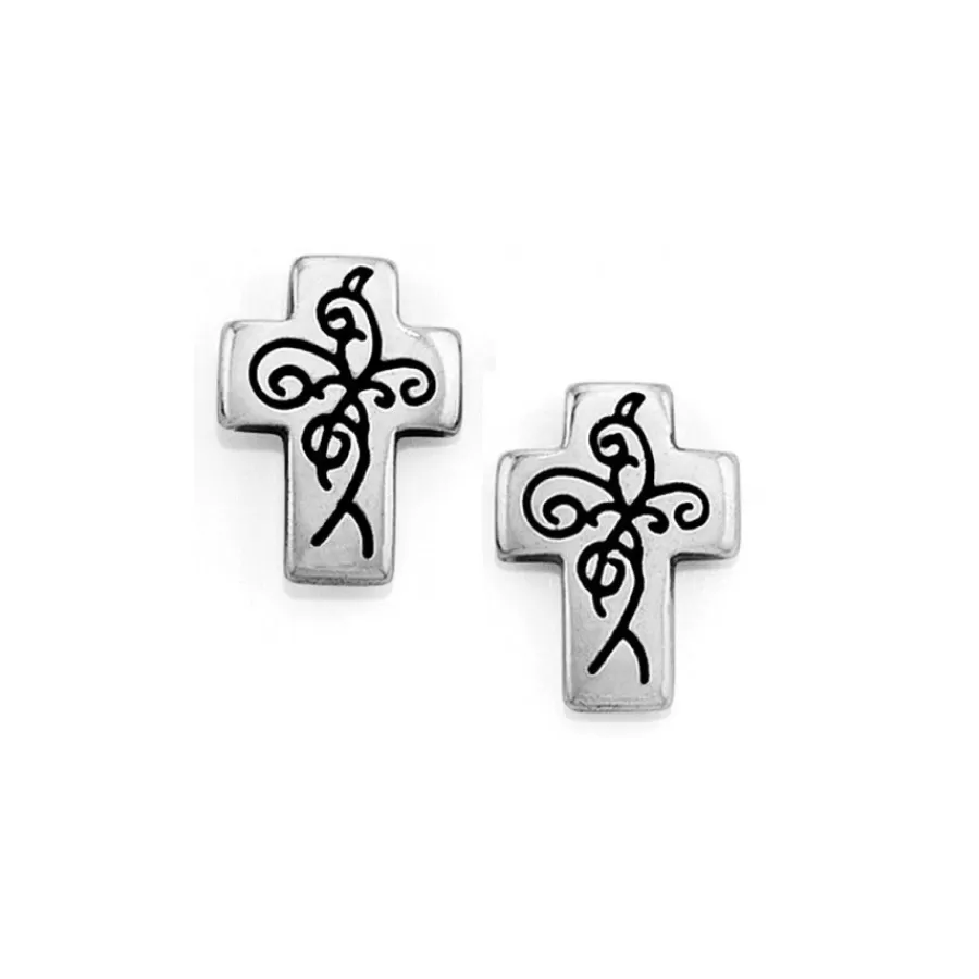 Earrings>Brighton True Cross Mini Post Earrings Silver