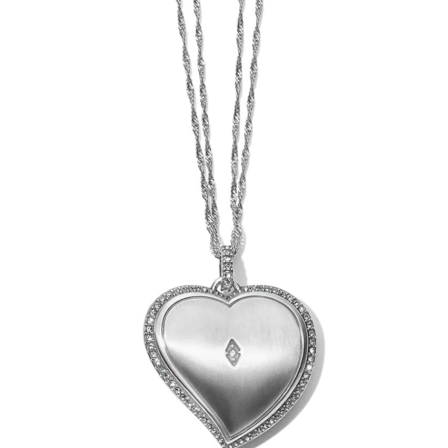 Necklaces>Brighton Trust Your Journey Convertible Reversible Large Heart Necklace Silver-Multi