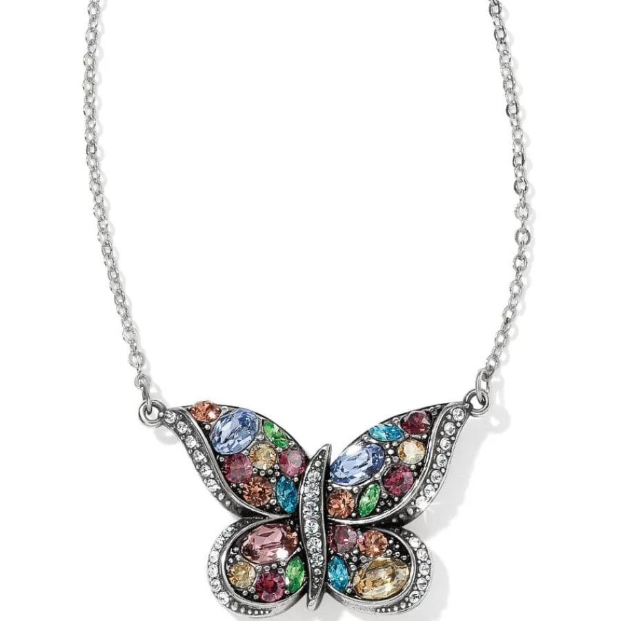 Necklaces>Brighton Trust Your Journey Reversible Butterfly Necklace Silver-PastelMulti