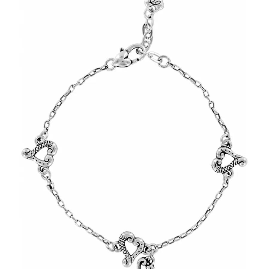 Anklets>Brighton Tuscan Heart Anklet Silver