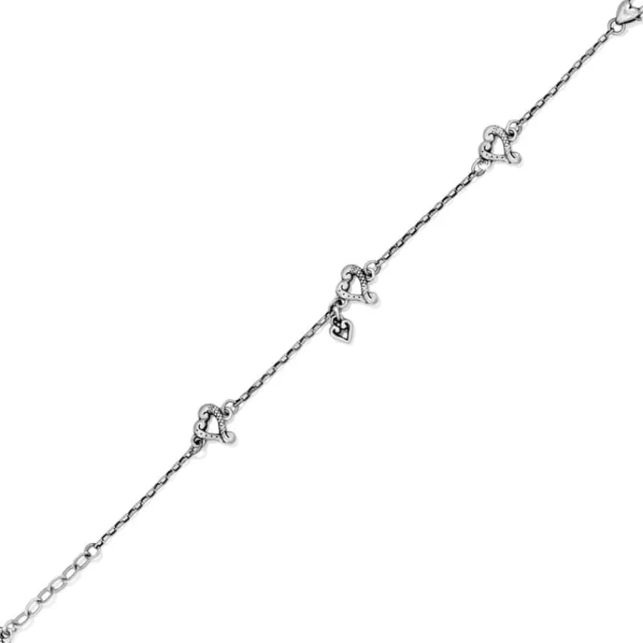 Anklets>Brighton Tuscan Heart Anklet Silver