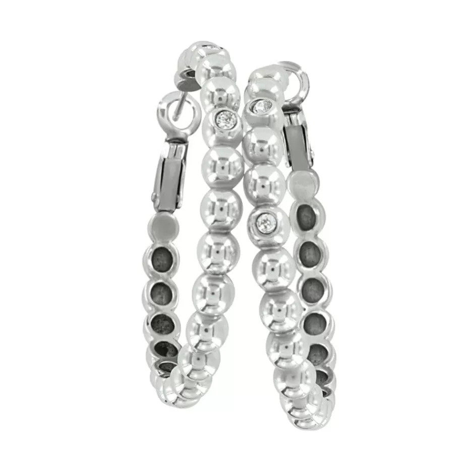 Earrings>Brighton Twinkle Granulation Large Hoops Silver