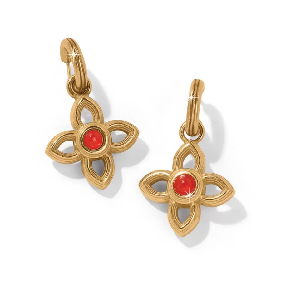 Earrings>Brighton Venetian Gems Flower Reversible Post Drop Earrings Gold-Red