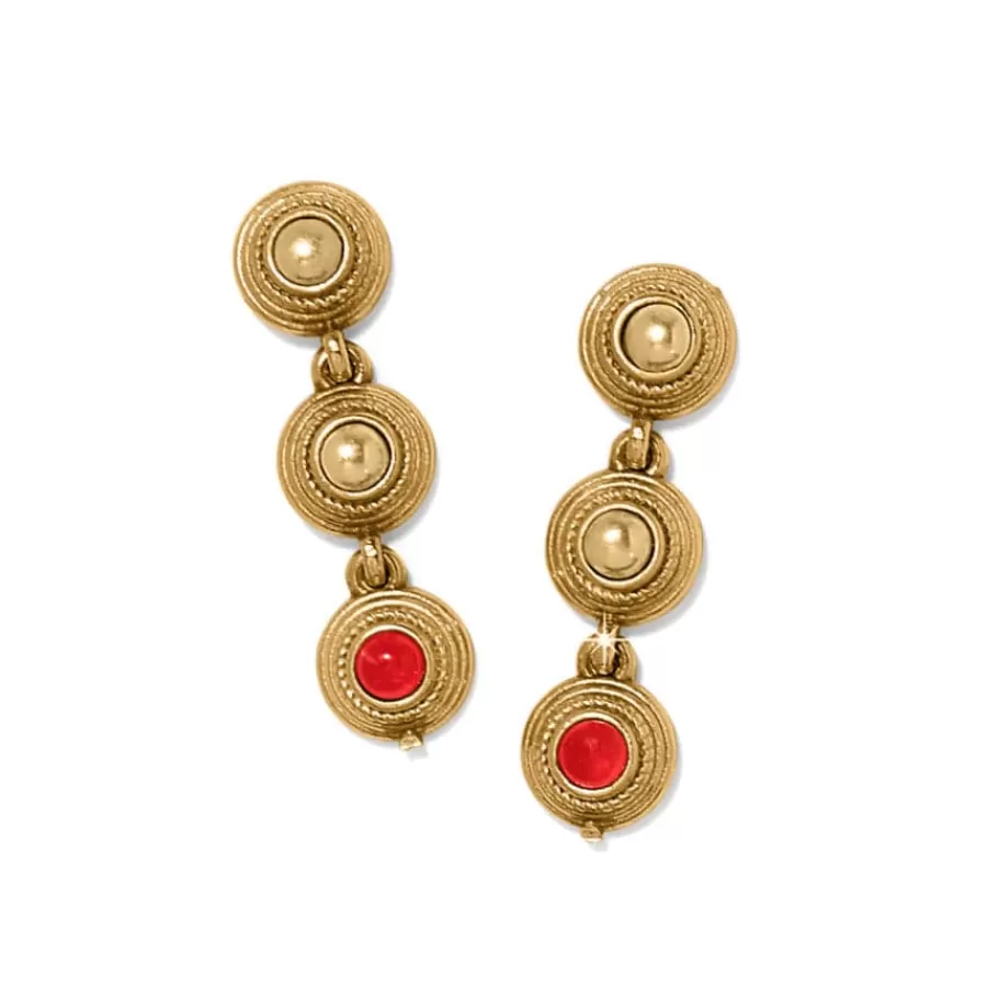 Earrings>Brighton Venetian Gems Post Drop Earrings Gold-Red