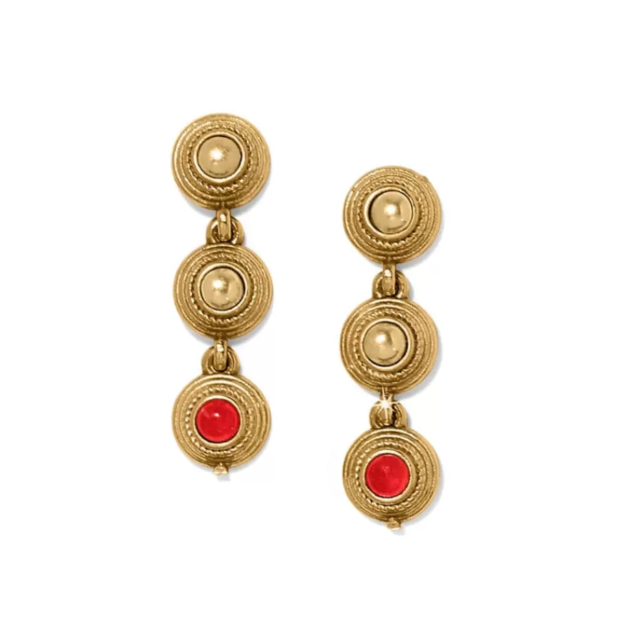 Earrings>Brighton Venetian Gems Post Drop Earrings Gold-Red