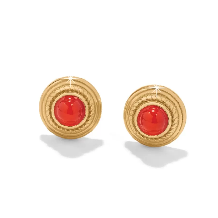 Earrings>Brighton Venetian Gems Post Earrings Gold-Red