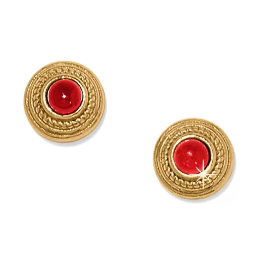 Earrings>Brighton Venetian Gems Post Earrings Gold-Red