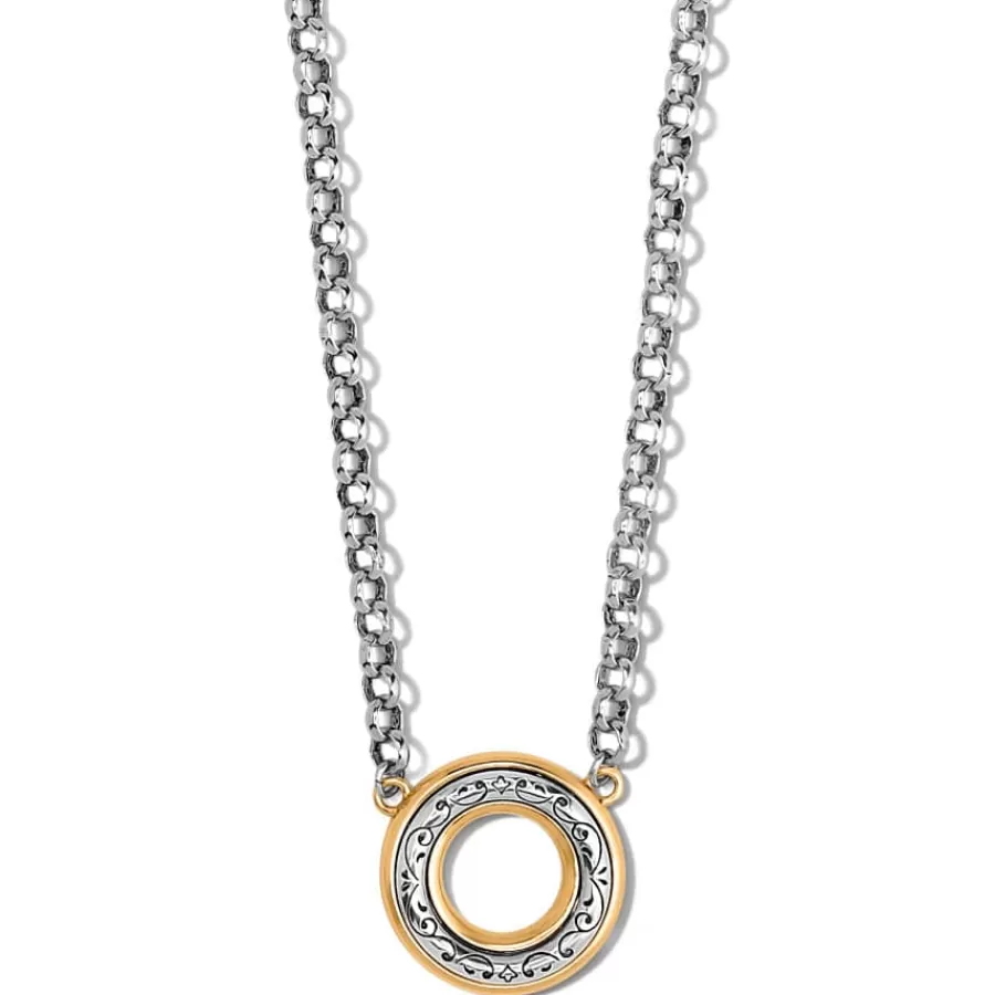 Necklaces>Brighton Venezia Open Ring Short Necklace Silver-Gold