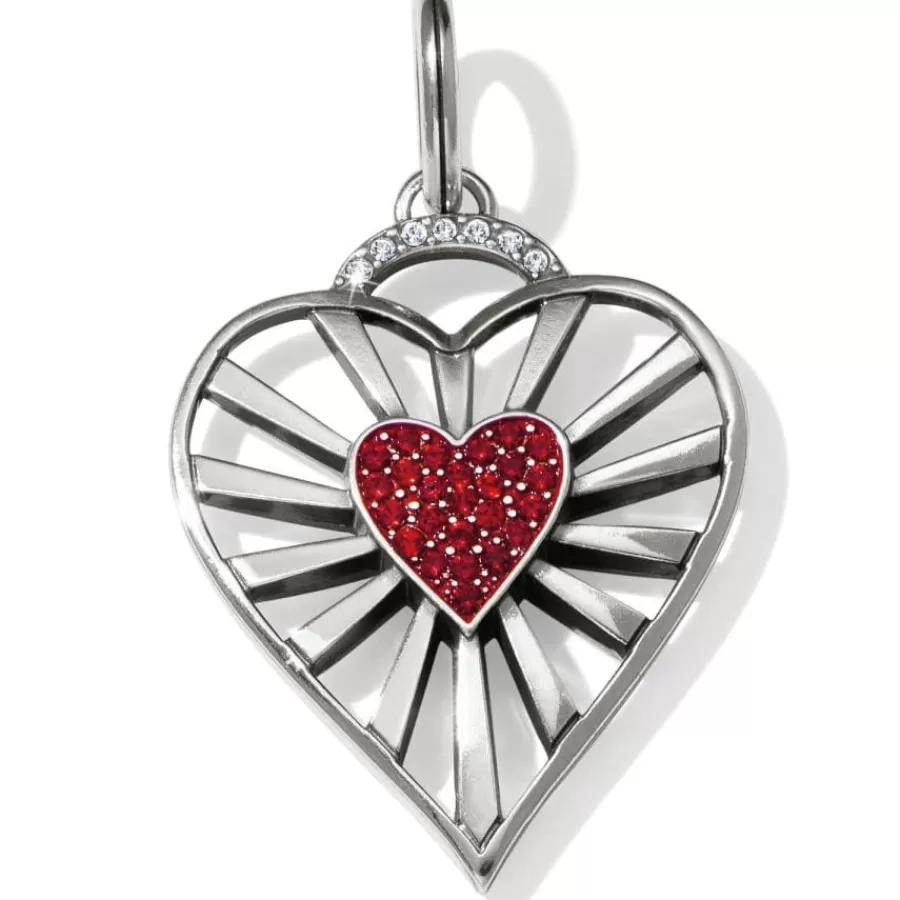 Charms>Brighton Vibrant Heart Amulet Silver-Red