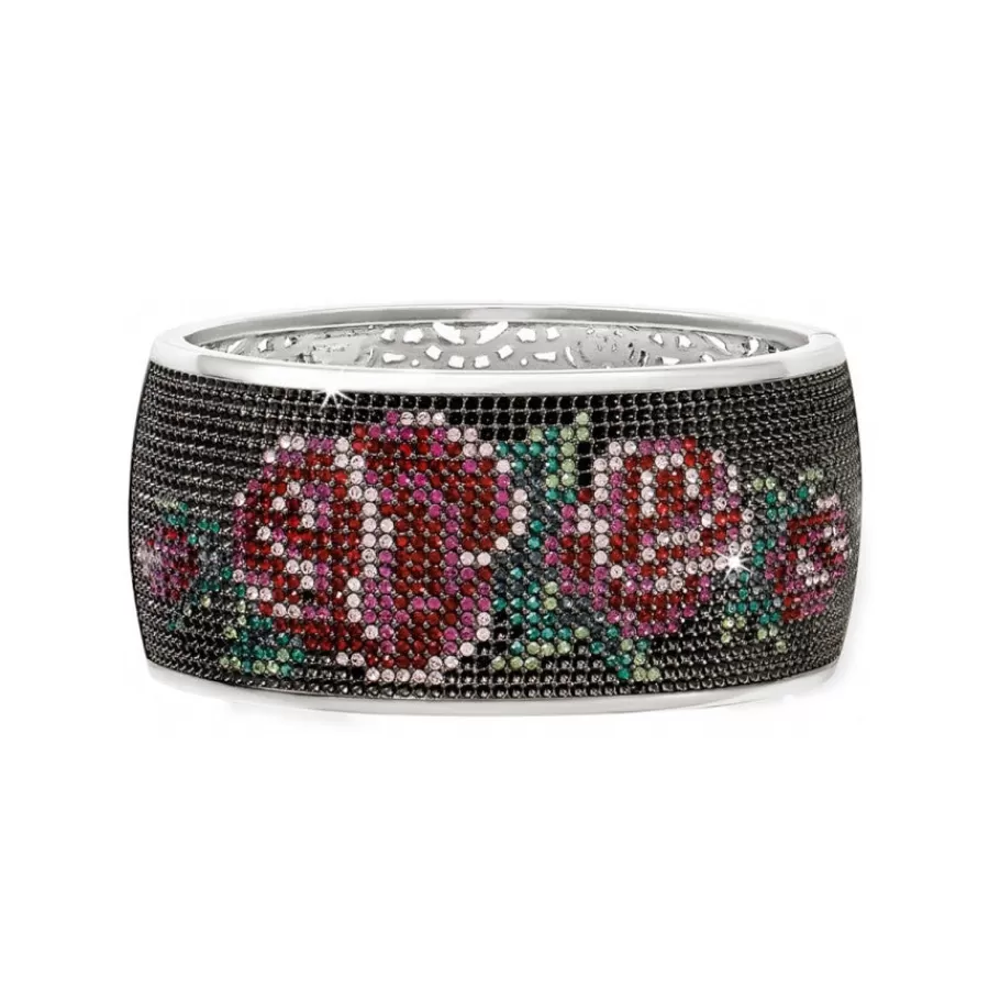 Bracelets>Brighton Victorian Rose Hinged Bangle Silver-Multi