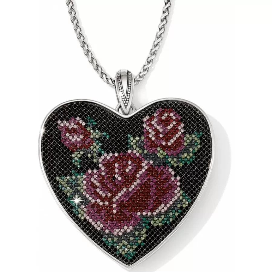 Necklaces>Brighton Victorian Rose Long Necklace Silver-Multi