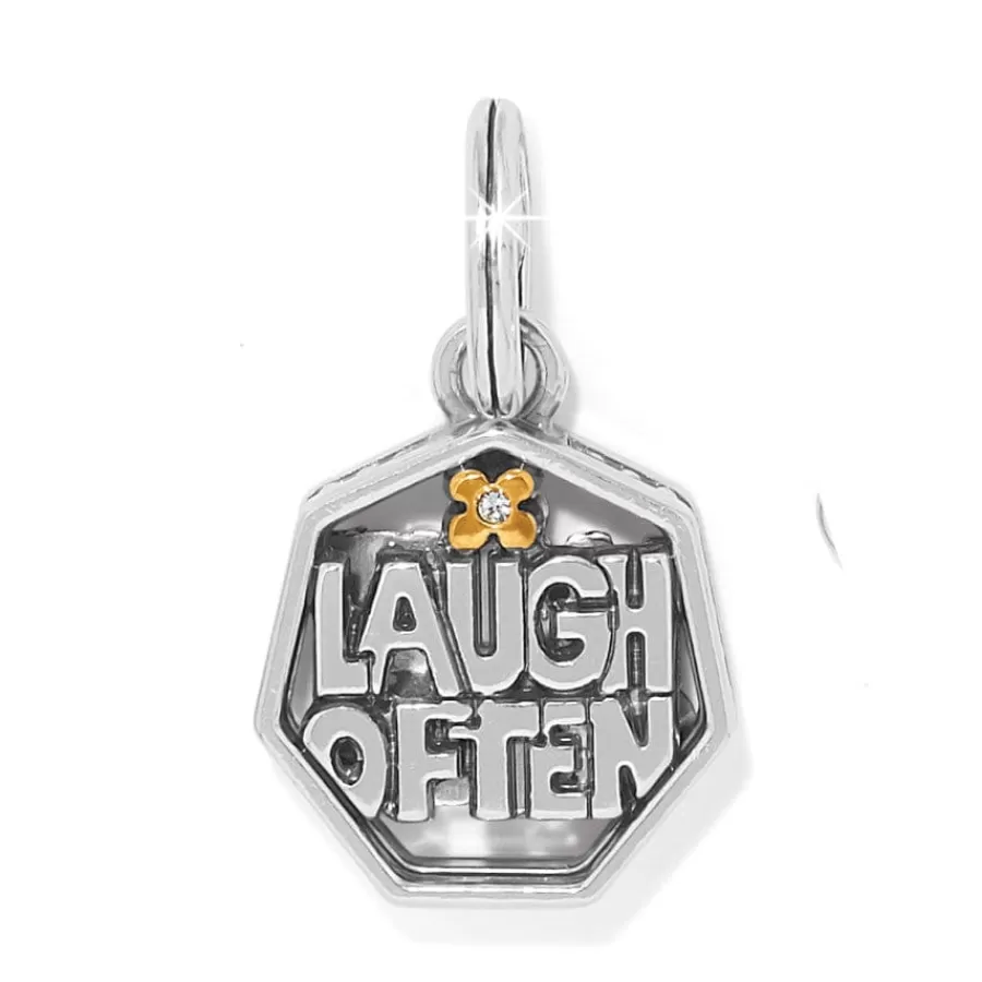 Charms>Brighton Viva Laugh Charm Silver-Gold