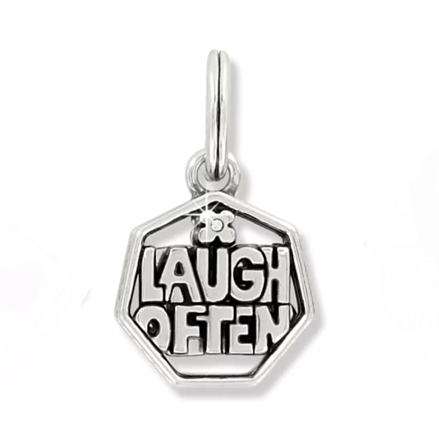 Charms>Brighton Viva Laugh Charm Silver-Gold