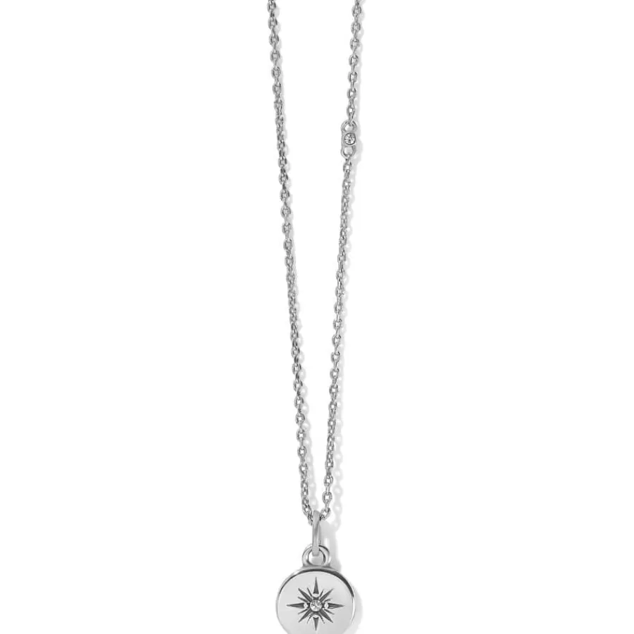 Necklaces>Brighton Voyage Mini Compass Necklace Silver