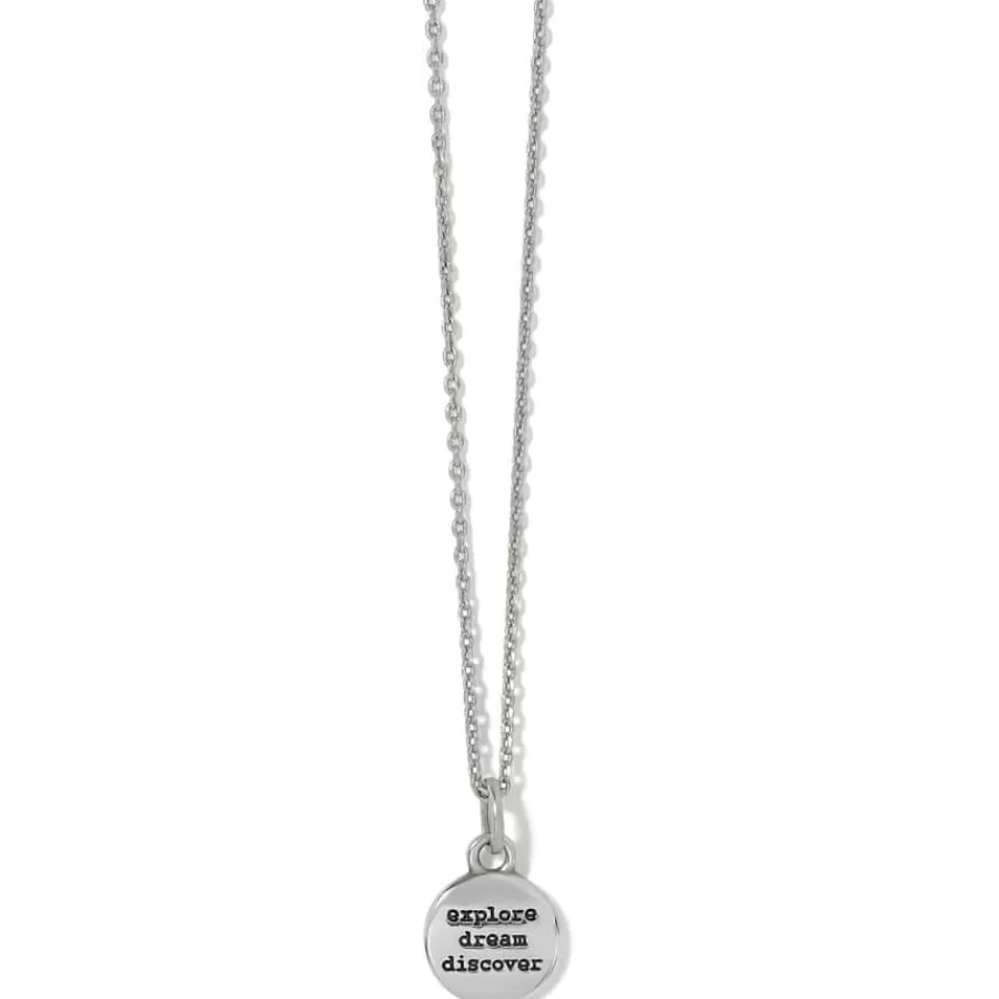 Necklaces>Brighton Voyage Mini Compass Necklace Silver