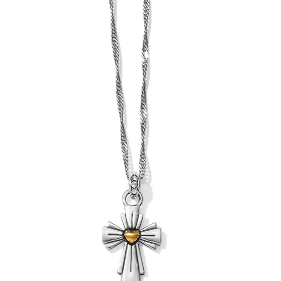 Necklaces>Brighton Wayfarers Cross Necklace Silver-Gold