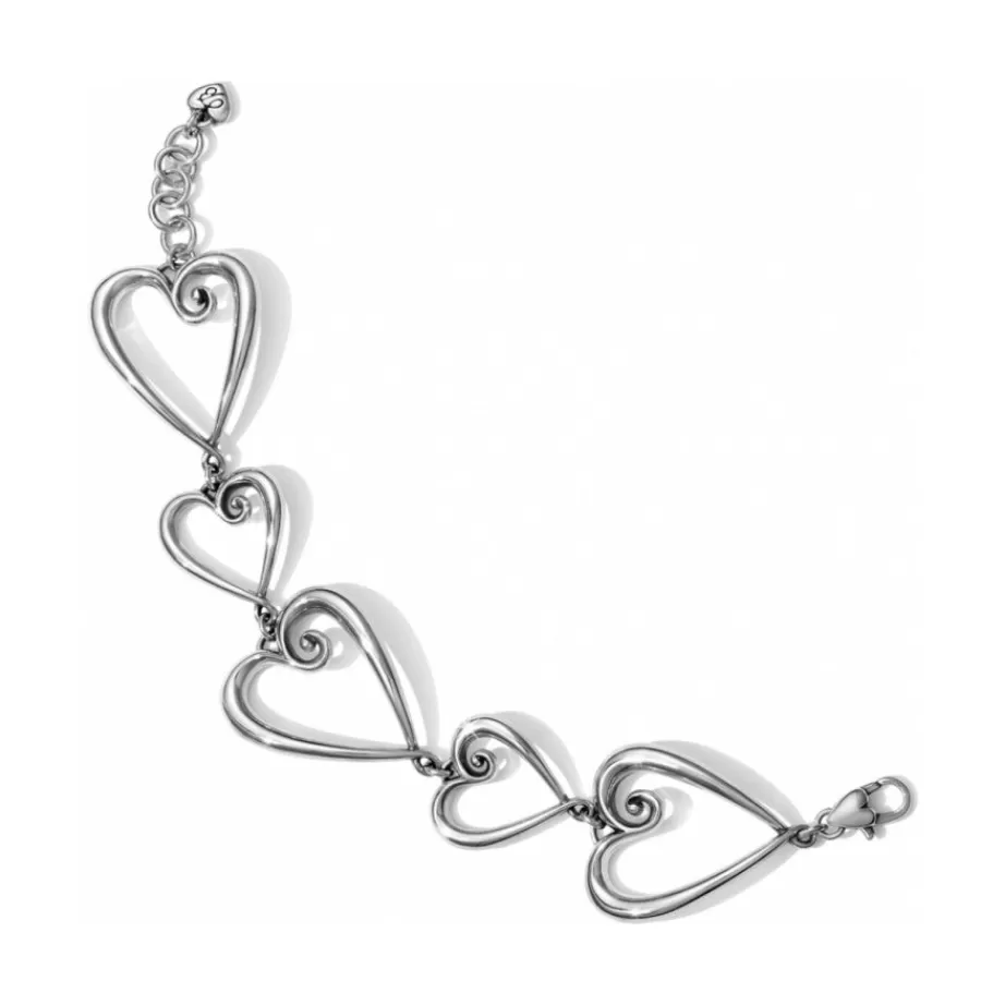 Bracelets>Brighton Whimsical Heart Link Bracelet Silver