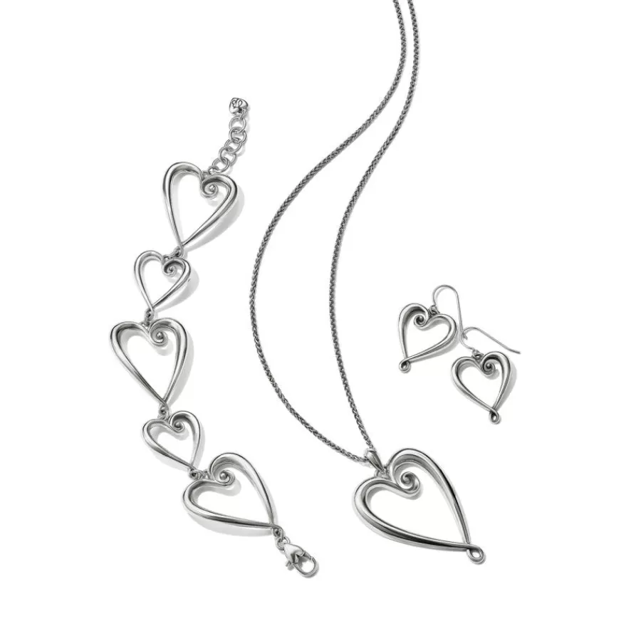 Bracelets>Brighton Whimsical Heart Link Bracelet Silver