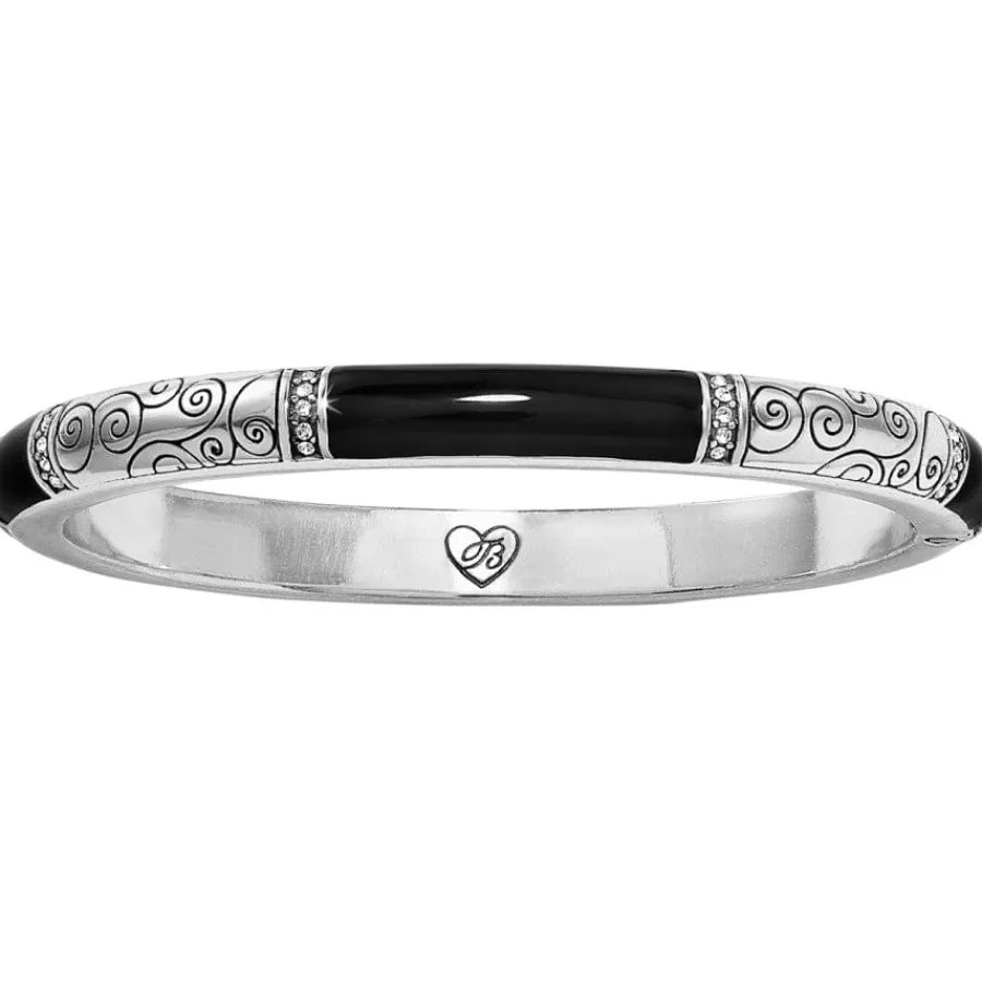 Bracelets>Brighton Wiltern Hinged Bangle Black-Silver