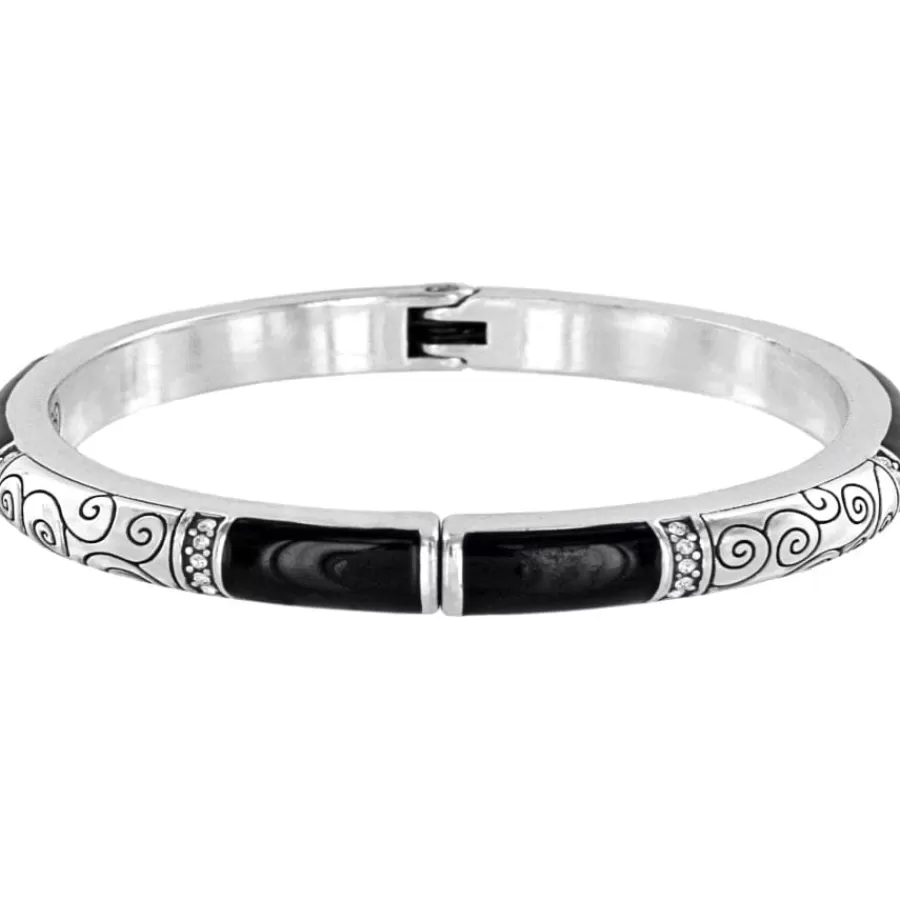 Bracelets>Brighton Wiltern Hinged Bangle Black-Silver