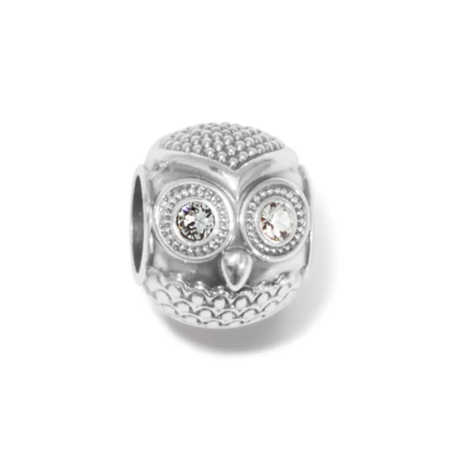 Beads & Spacers>Brighton Wisdom Owl Bead Silver