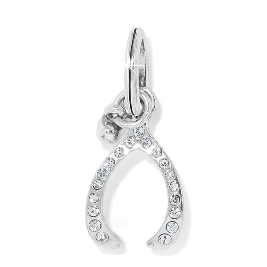 Charms>Brighton Wishbone Love Charm Silver