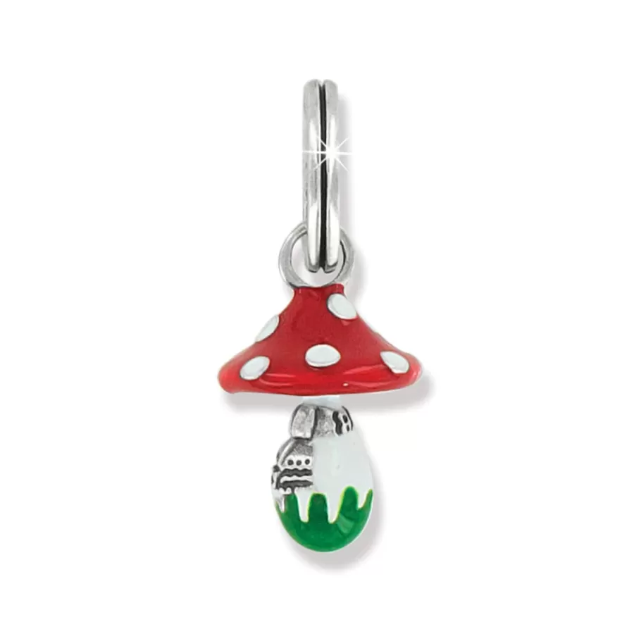 Charms>Brighton Woodland Mushroom Charm Silver-Multi