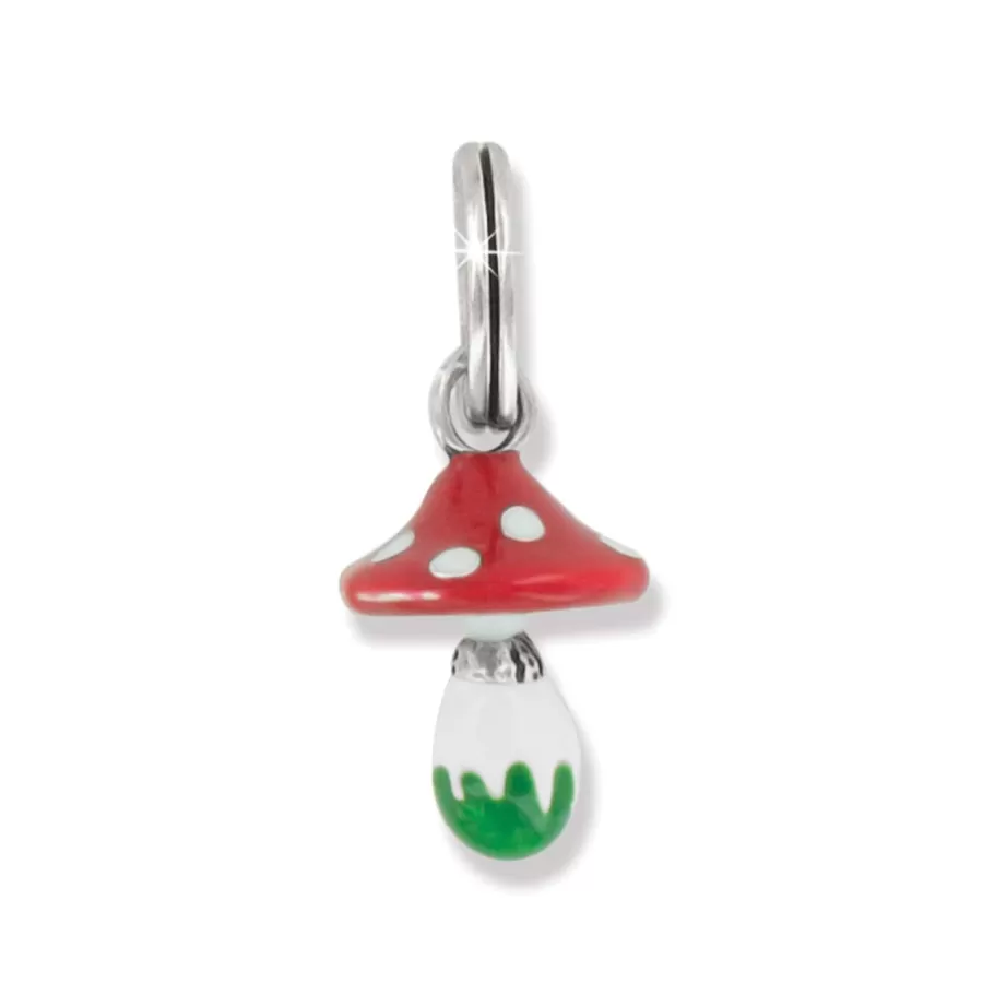 Charms>Brighton Woodland Mushroom Charm Silver-Multi