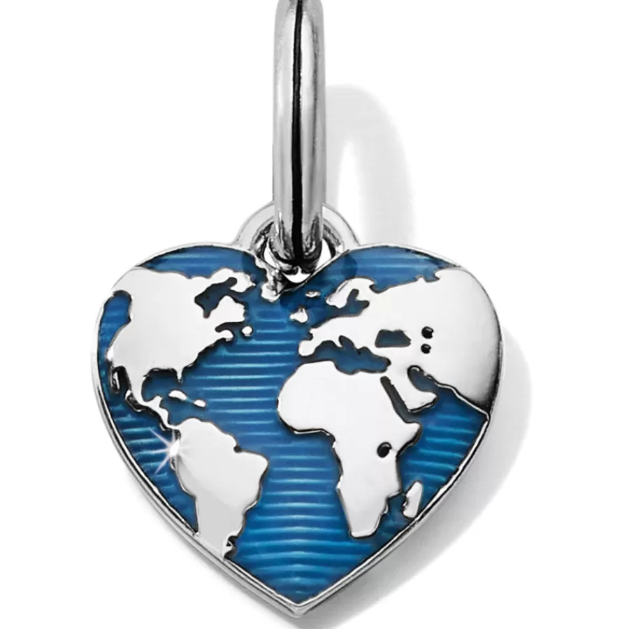 Charms>Brighton World Love Charm Silver-Blue