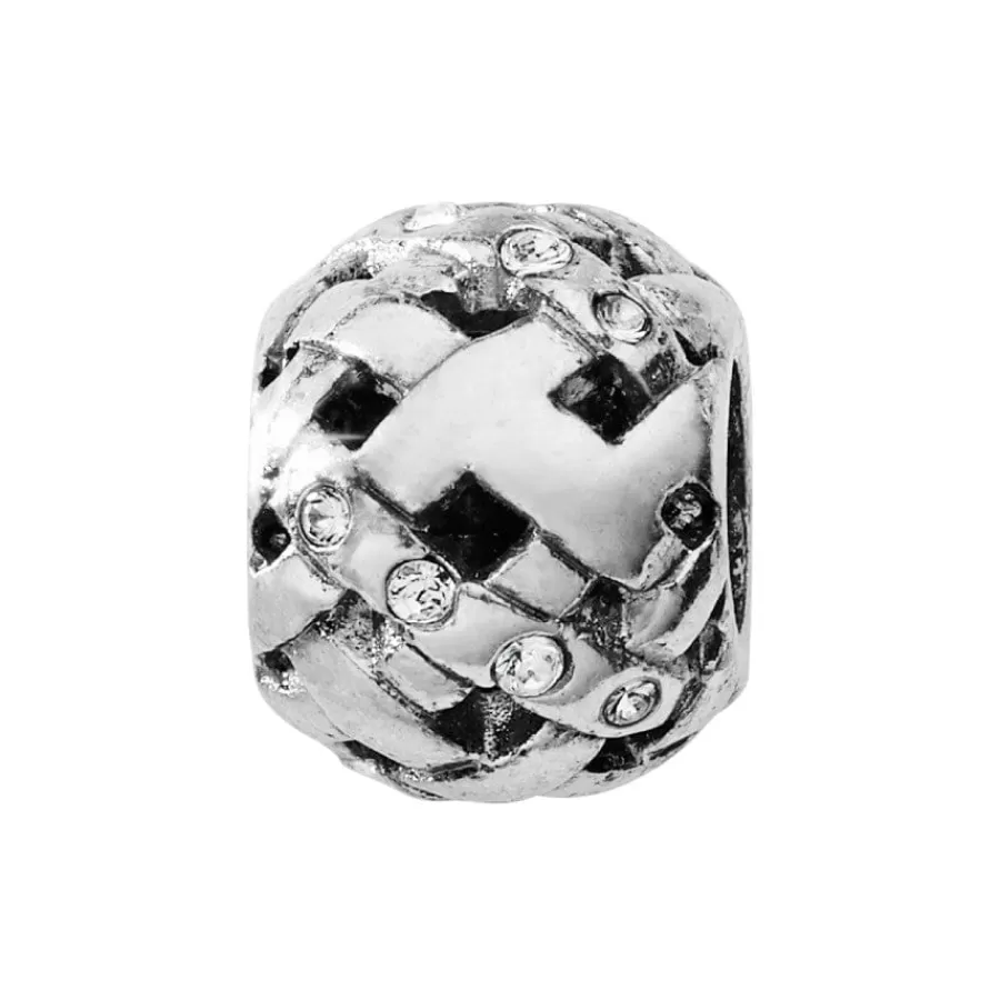 Beads & Spacers>Brighton Woven Crystal Bead Silver