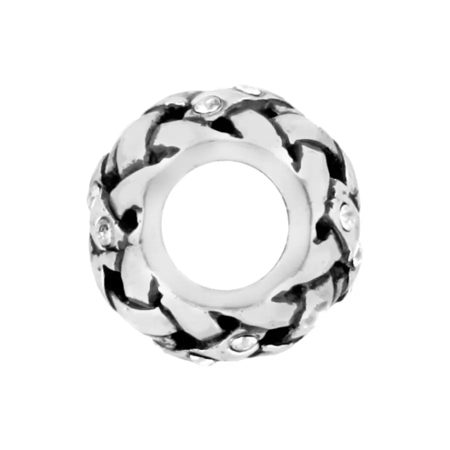 Beads & Spacers>Brighton Woven Crystal Bead Silver