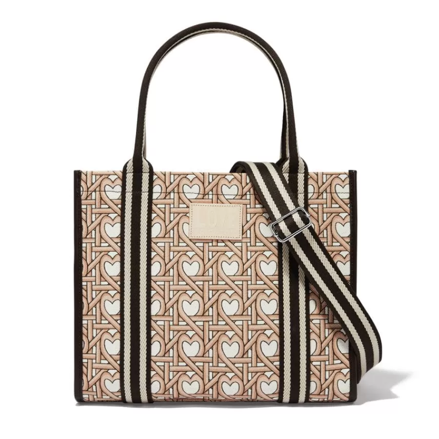 Totes>Brighton Woven Hearts Canvas Carry All Multi